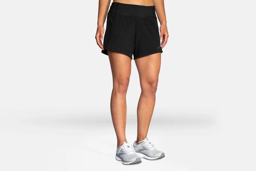 Womens Brooks Chaser 5" Bottoms Black | 731524-JKT